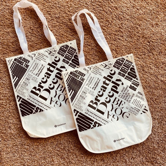 lululemon athletica Handbags - 🍋LULULEMON “Breathe Deeply “ Shopping Totes (2)